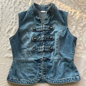 No Boundaries Dark Wash Denim Vest
